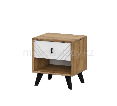 Байкал, Тумба прикроватная, Дуб Золотой/Белый матовый, СВ мебель