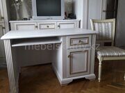 Вайт Стол письменный 130  серебро /ясень снежный) Гербор