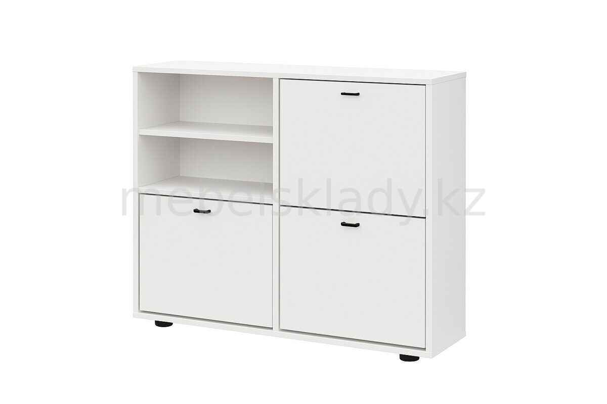 Либерти, Тумба для обуви 3Д, Белый шагрень, СВ мебель