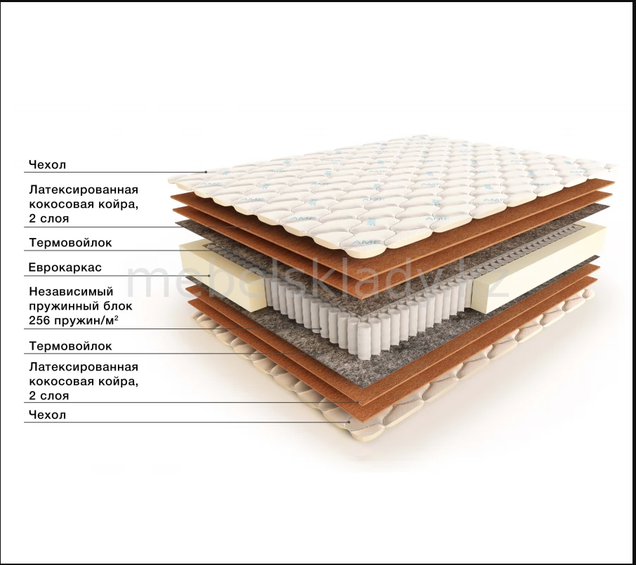 Mega P (кокос 2 см/кокос 2см) 80х200 Мир матрасов